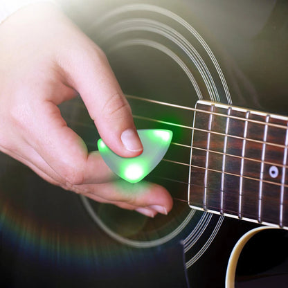 Glowing guitar picks-