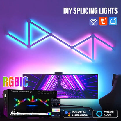 WIFI LED Smart Wall Light Bar Lamp RGBIC