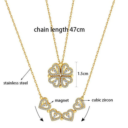 Four leaf Clover pendant magnetic necklace-