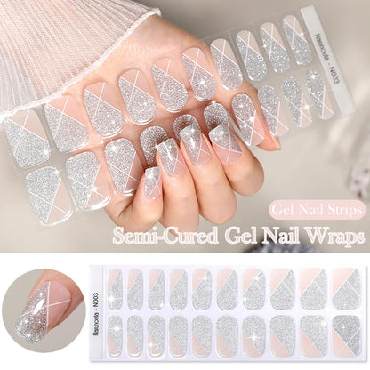 Semi-cured gel nail sticker