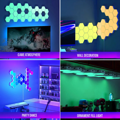 RGB Bluetooth LED Hexagon Light Indoor Wall Lights-