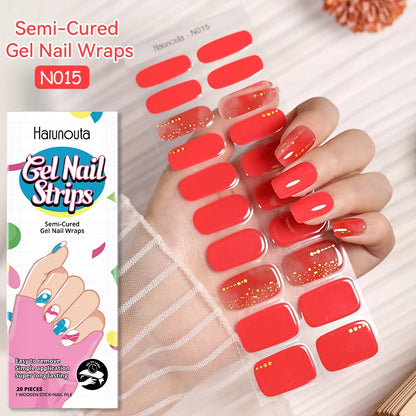 Semi-cured gel nail sticker