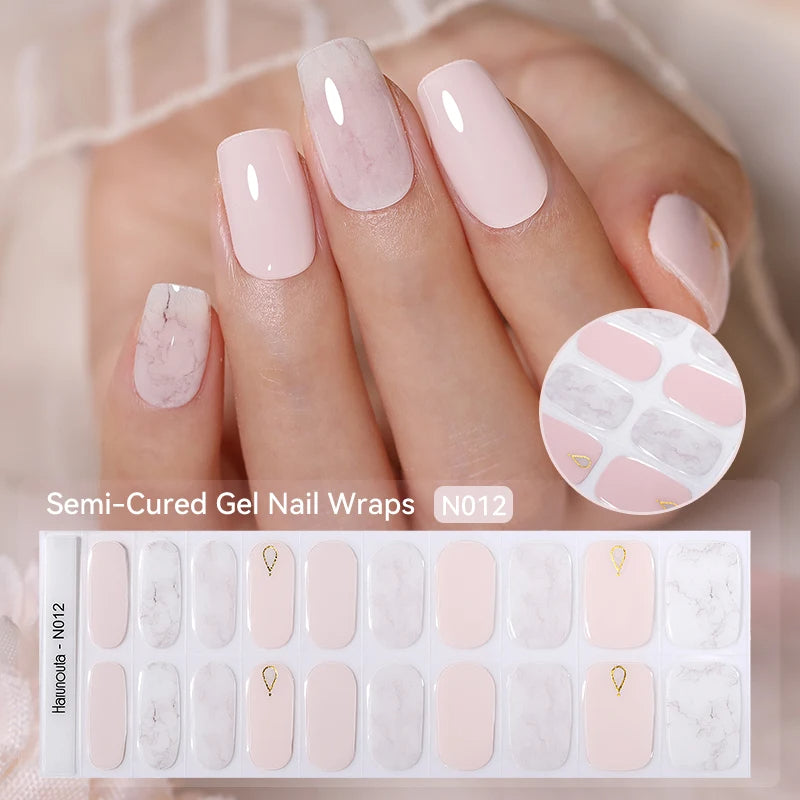 French semi-cured gel nail sticker-