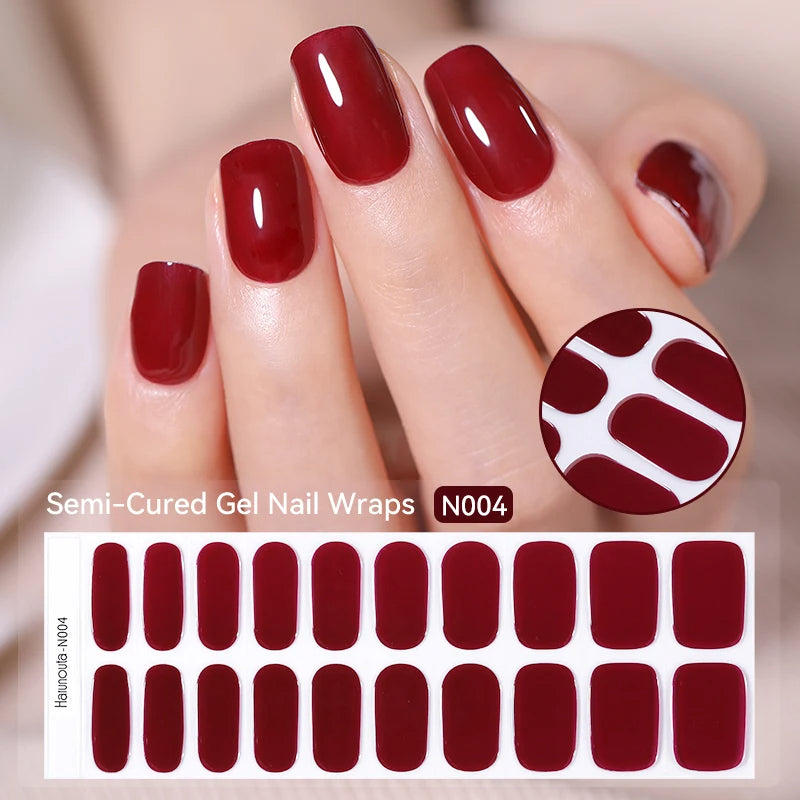French semi-cured gel nail sticker-